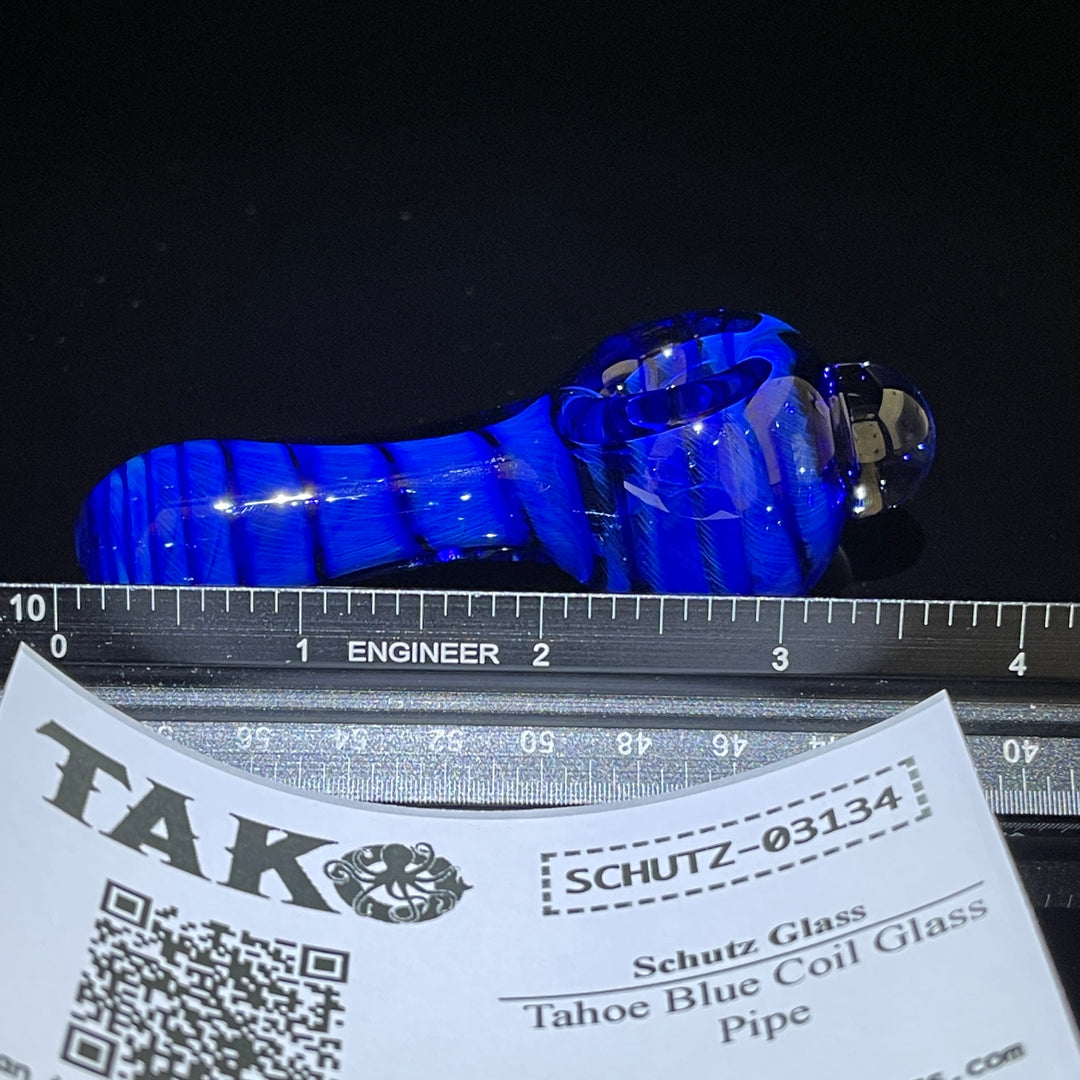 Tahoe Blue Coil Glass Pipe Glass Pipe Schutz Glass   