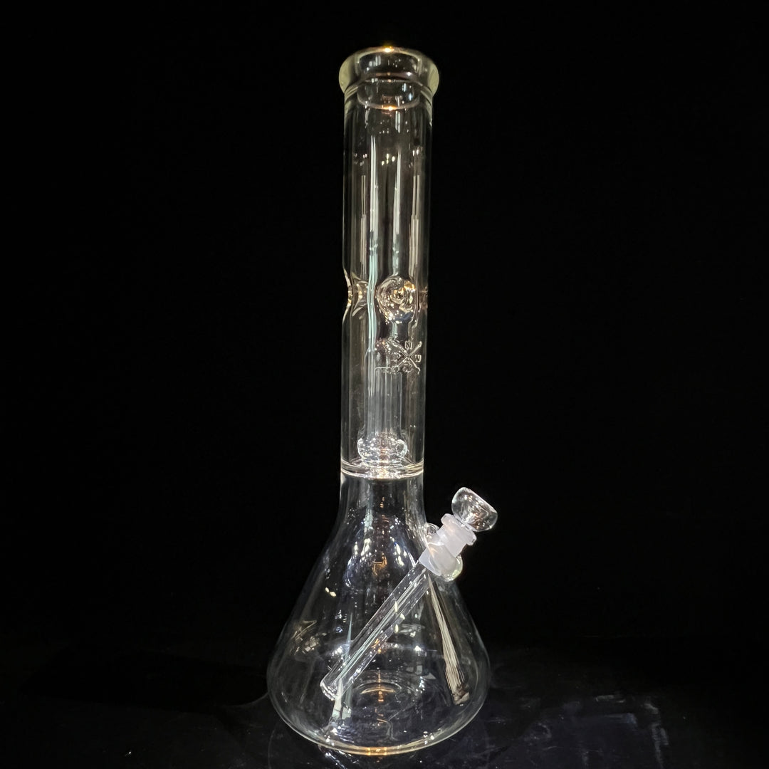 15" Double Perc with Halo Beaker Glass Pipe Mary Jane's Glass   