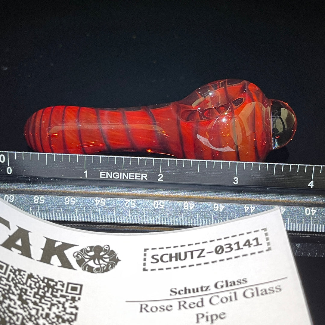 Rose Red Coil Glass Pipe Glass Pipe Schutz Glass   