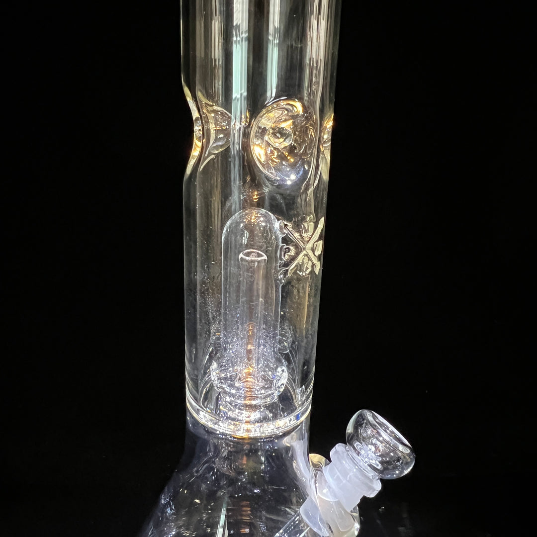 15" Double Perc with Halo Beaker Glass Pipe Mary Jane's Glass   