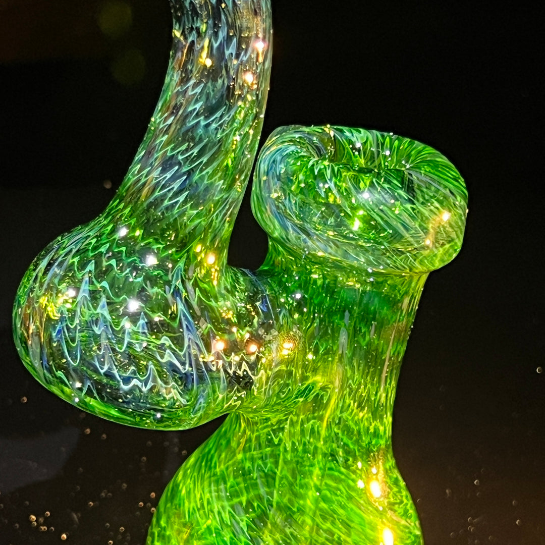 Forest Bubbler with Green Carb Glass Pipe Cose Glass   