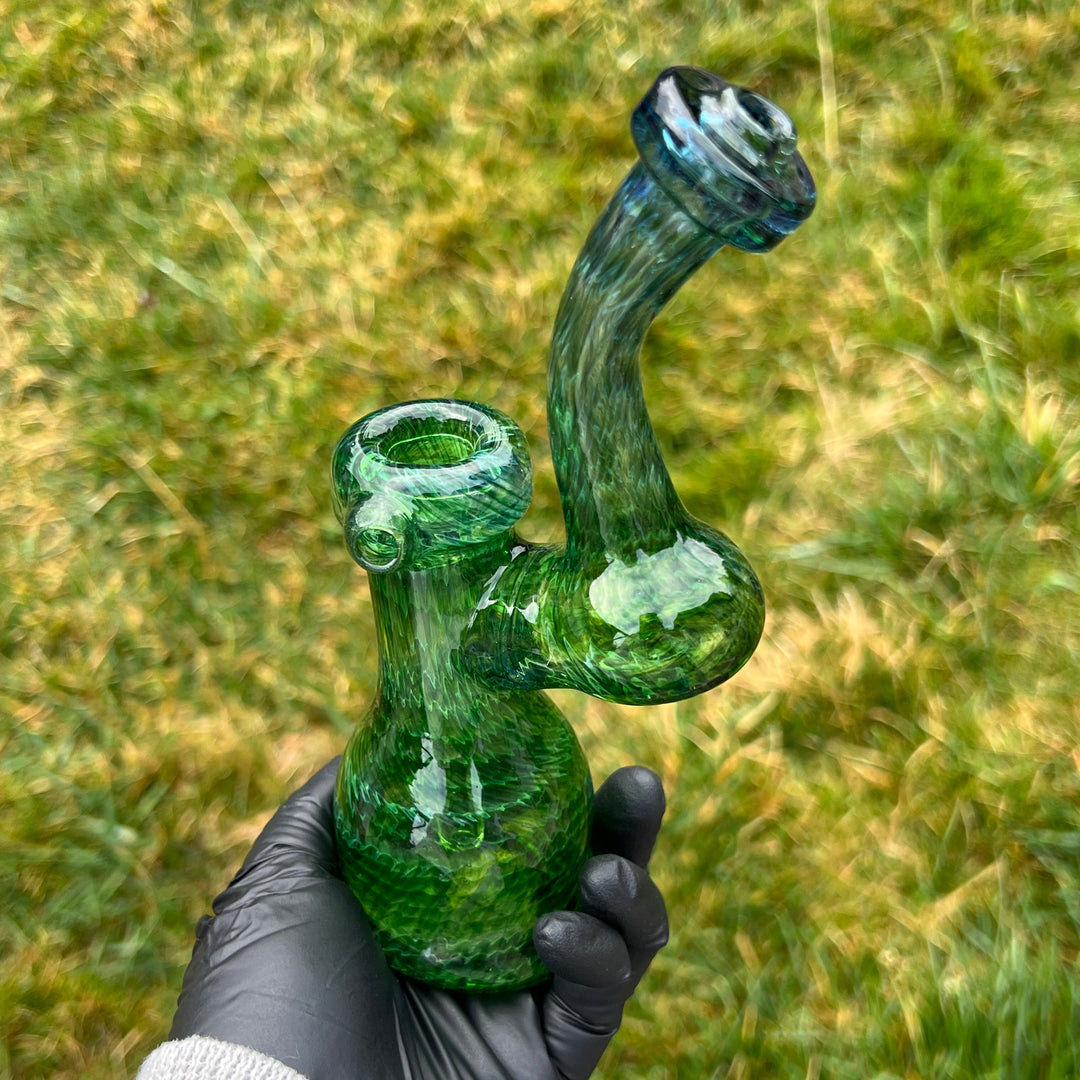 Forest Bubbler with Green Carb Glass Pipe Cose Glass   