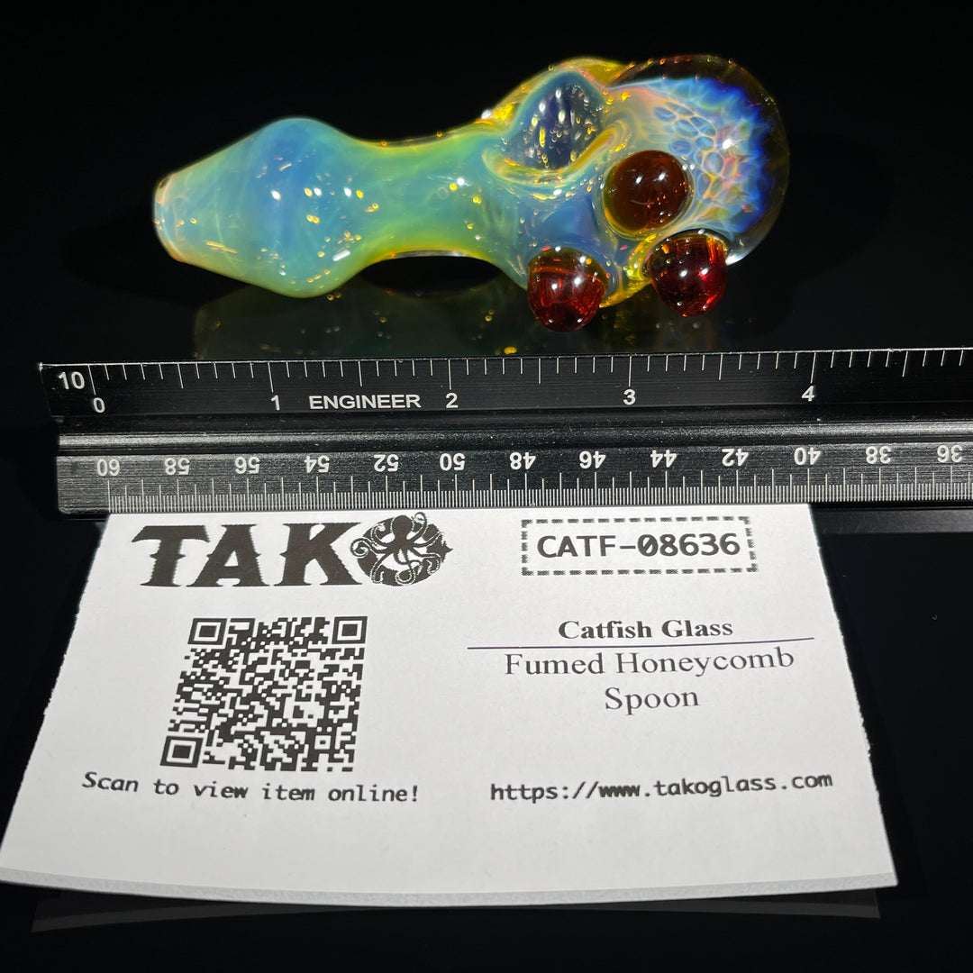 Fumed Honeycomb Spoon Glass Pipe Catfish Glass