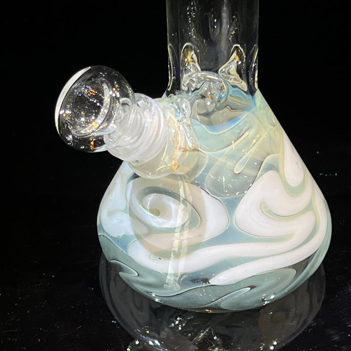 8" Fumed Color Squiggle Beaker Bong Glass Pipe Mary Jane's Glass   