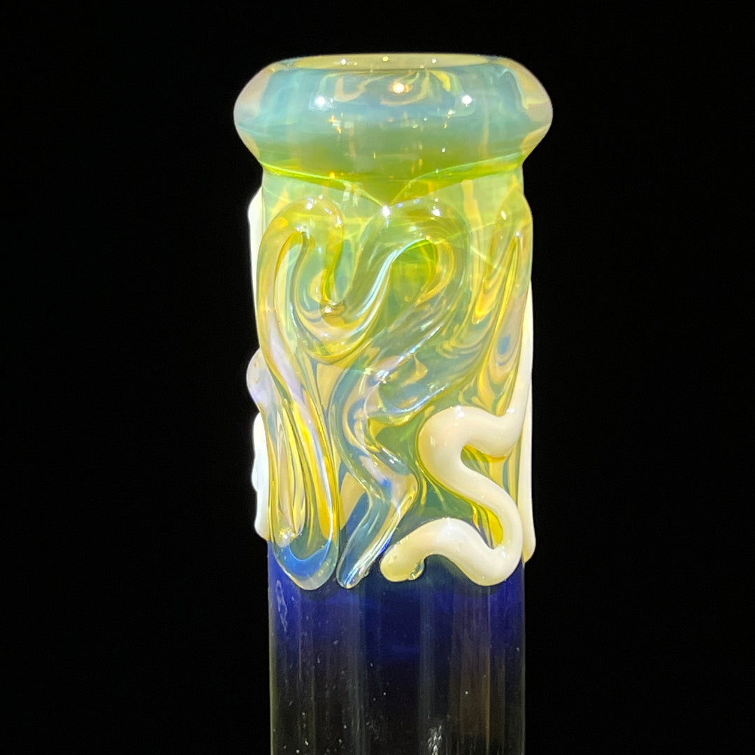 8" Fumed Color Squiggle Beaker Bong Glass Pipe Mary Jane's Glass   