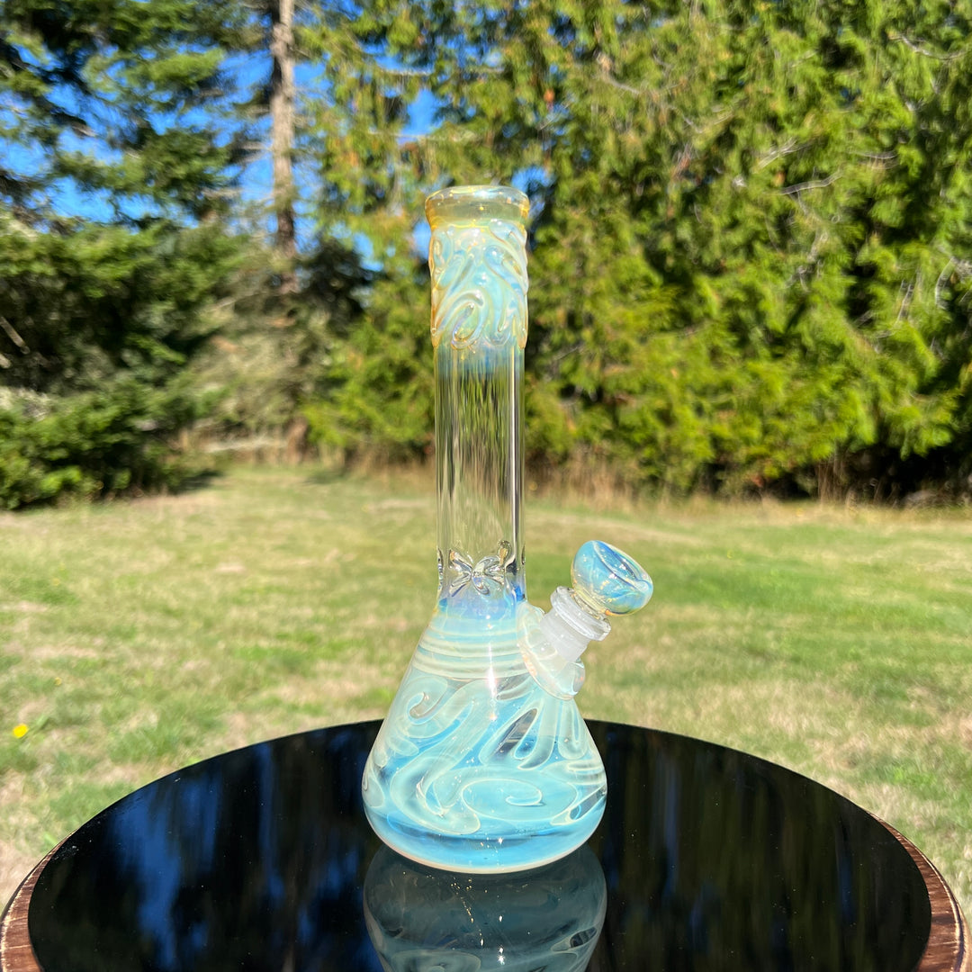 9" Fumed Twist Beaker Bong Glass Pipe Mary Jane's Glass   