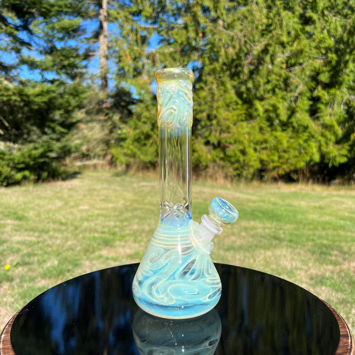 9" Fumed Twist Beaker Bong Glass Pipe Mary Jane's Glass   