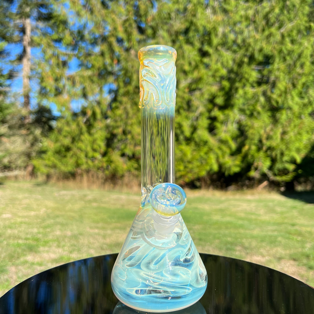 9" Fumed Twist Beaker Bong Glass Pipe Mary Jane's Glass   