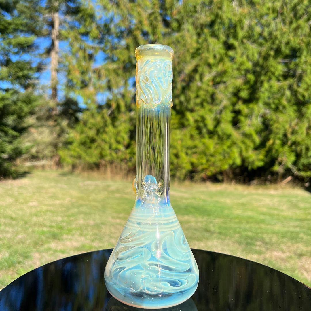 9" Fumed Twist Beaker Bong Glass Pipe Mary Jane's Glass   