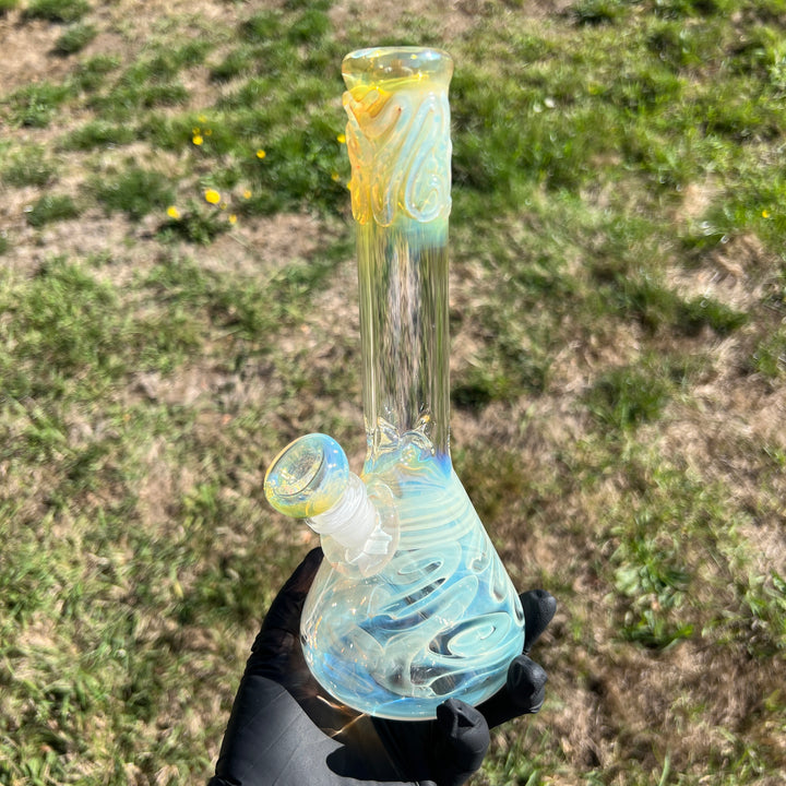 9" Fumed Twist Beaker Bong Glass Pipe Mary Jane's Glass   