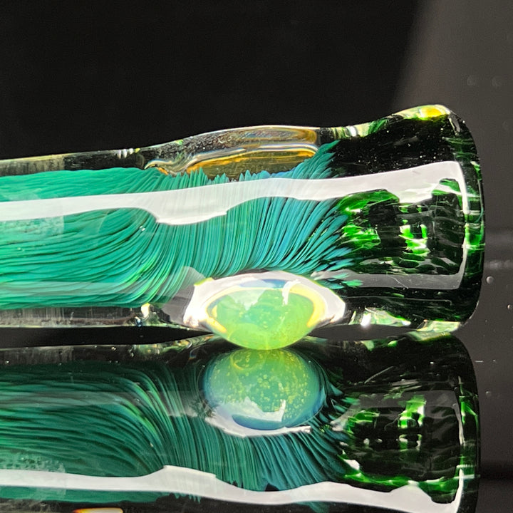 Thick Exp Green Chillum Glass Pipe Chuck Glass