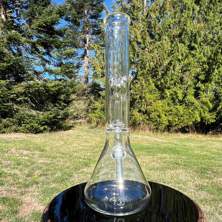 15" Double Perc with Halo Beaker Glass Pipe Mary Jane's Glass   