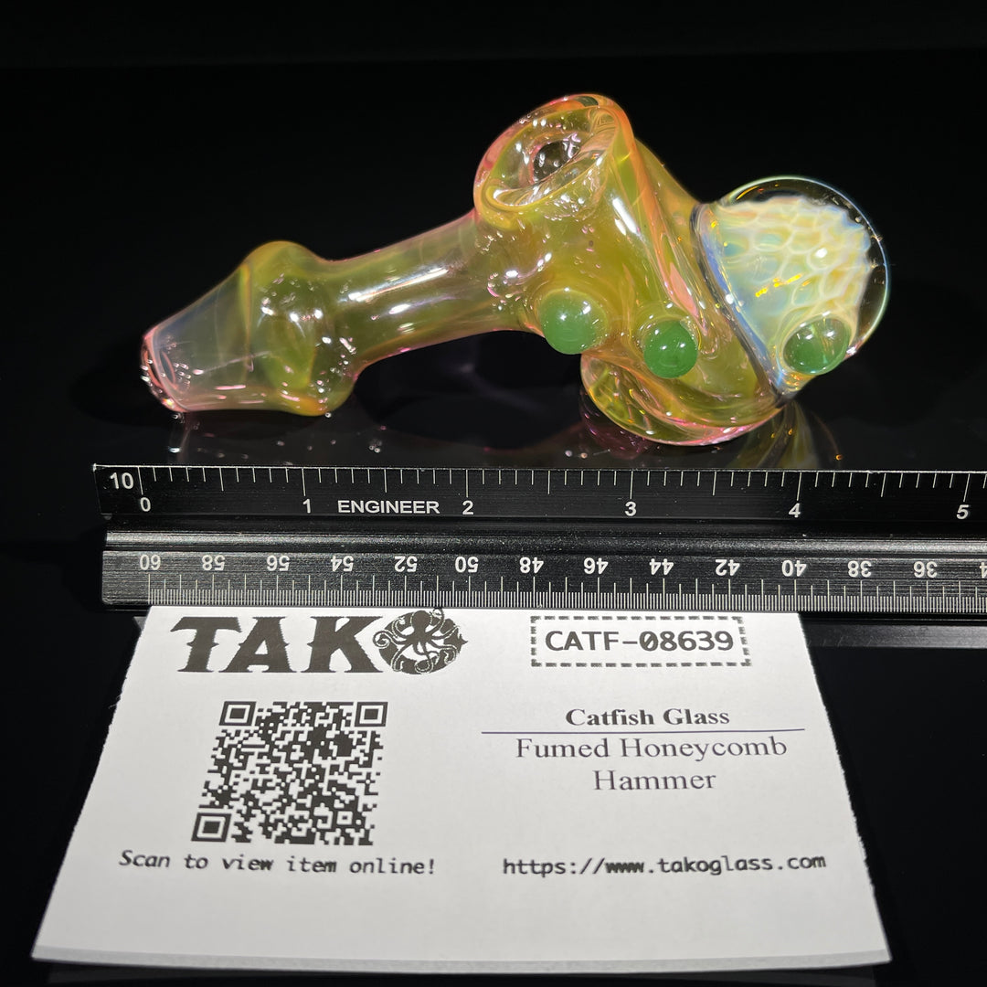 Fumed Honeycomb Hammer Glass Pipe Catfish Glass