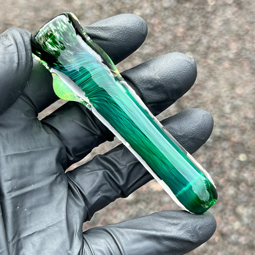 Thick Exp Green Chillum Glass Pipe Chuck Glass