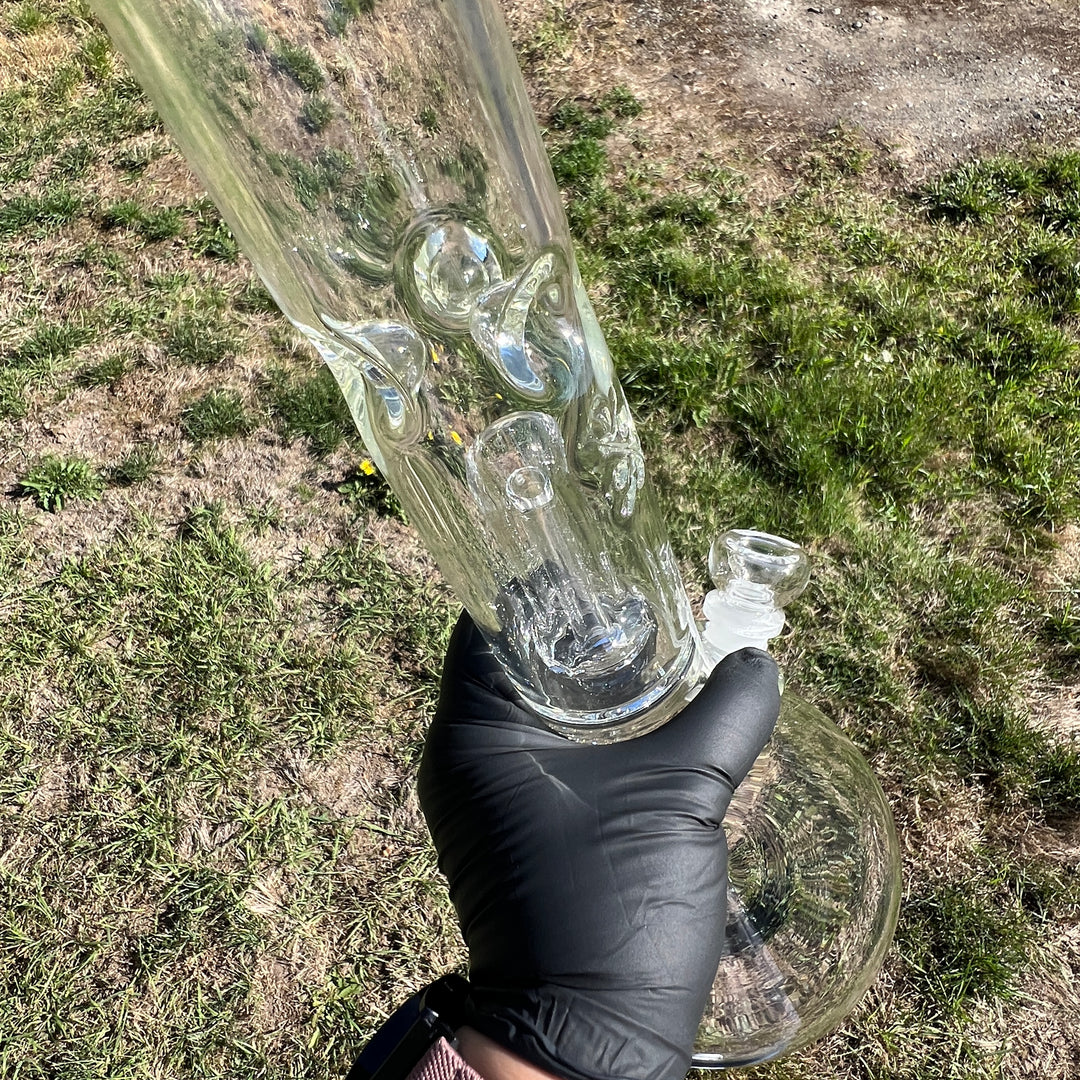 15" Double Perc with Halo Beaker Glass Pipe Mary Jane's Glass   