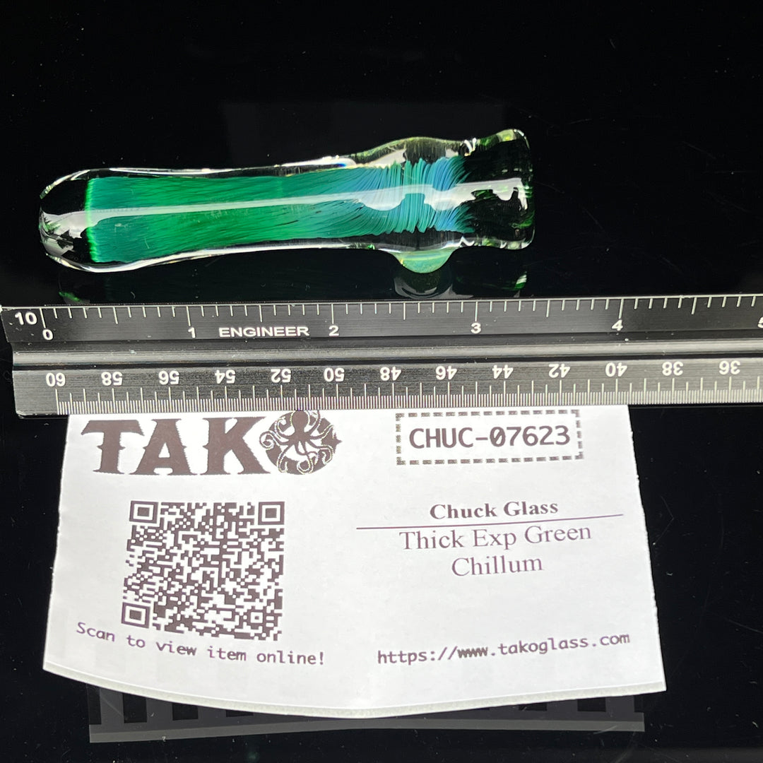 Thick Exp Green Chillum Glass Pipe Chuck Glass