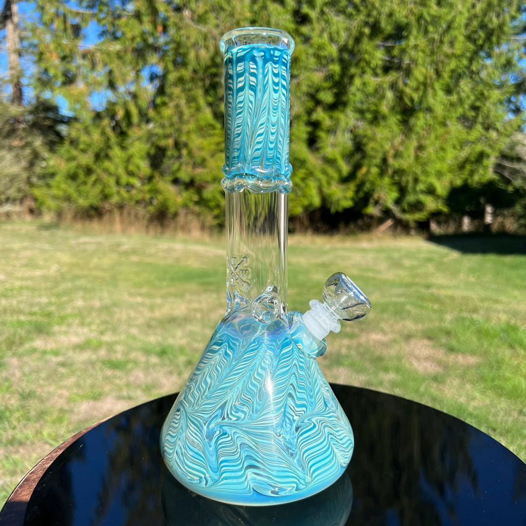 10" Color Rake Beaker Bong Glass Pipe Mary Jane's Glass   