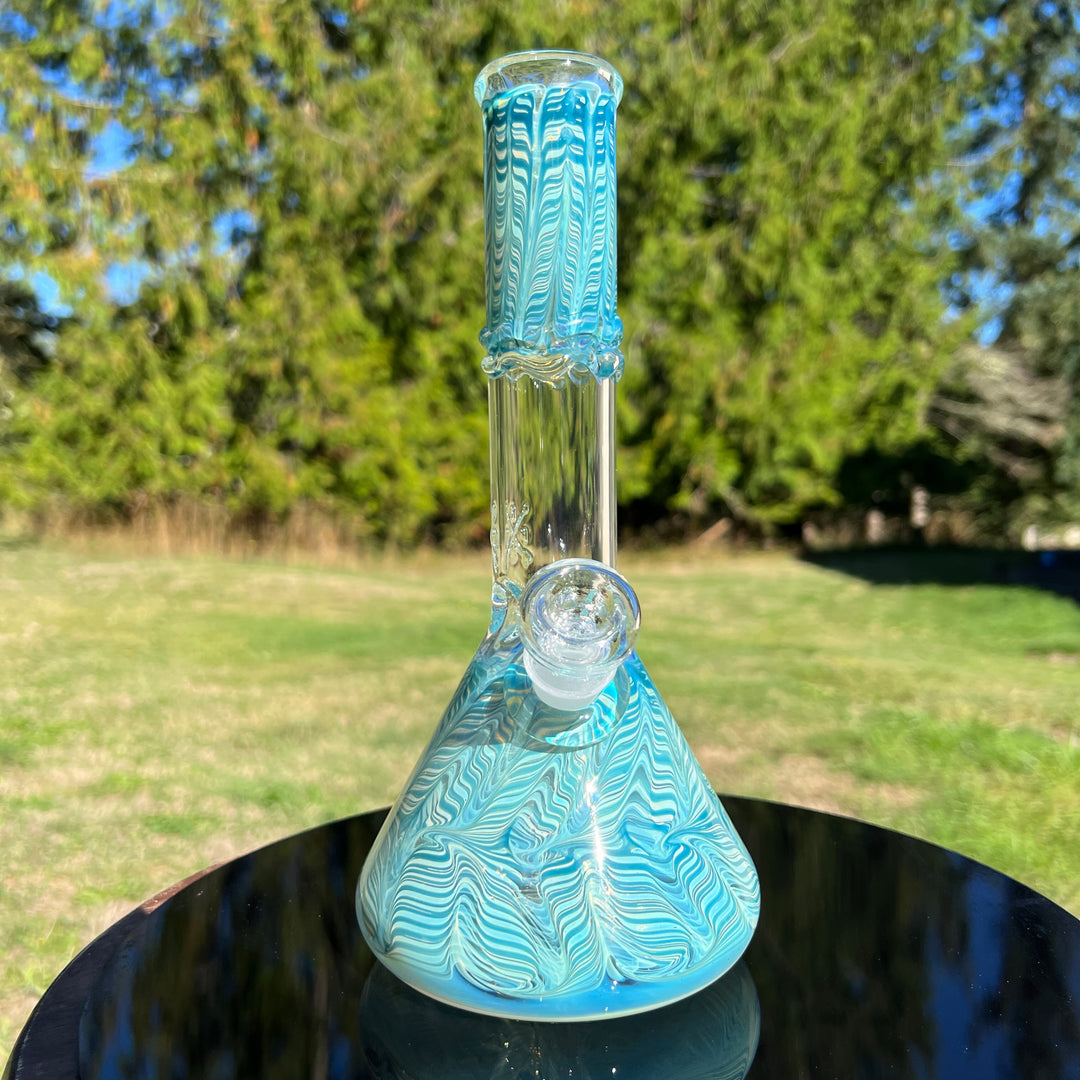 10" Color Rake Beaker Bong Glass Pipe Mary Jane's Glass   