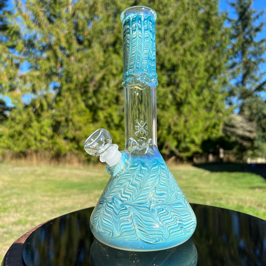 10" Color Rake Beaker Bong Glass Pipe Mary Jane's Glass   