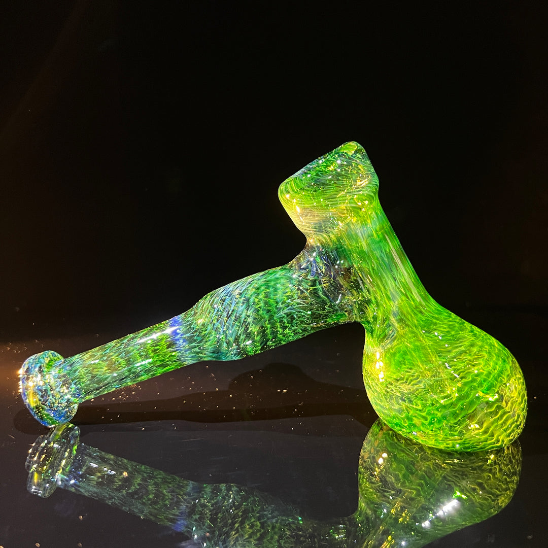 Forest Hammer Bubbler with Green Carb Glass Pipe Cose Glass   