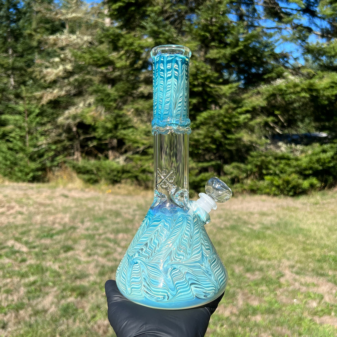 10" Color Rake Beaker Bong Glass Pipe Mary Jane's Glass   