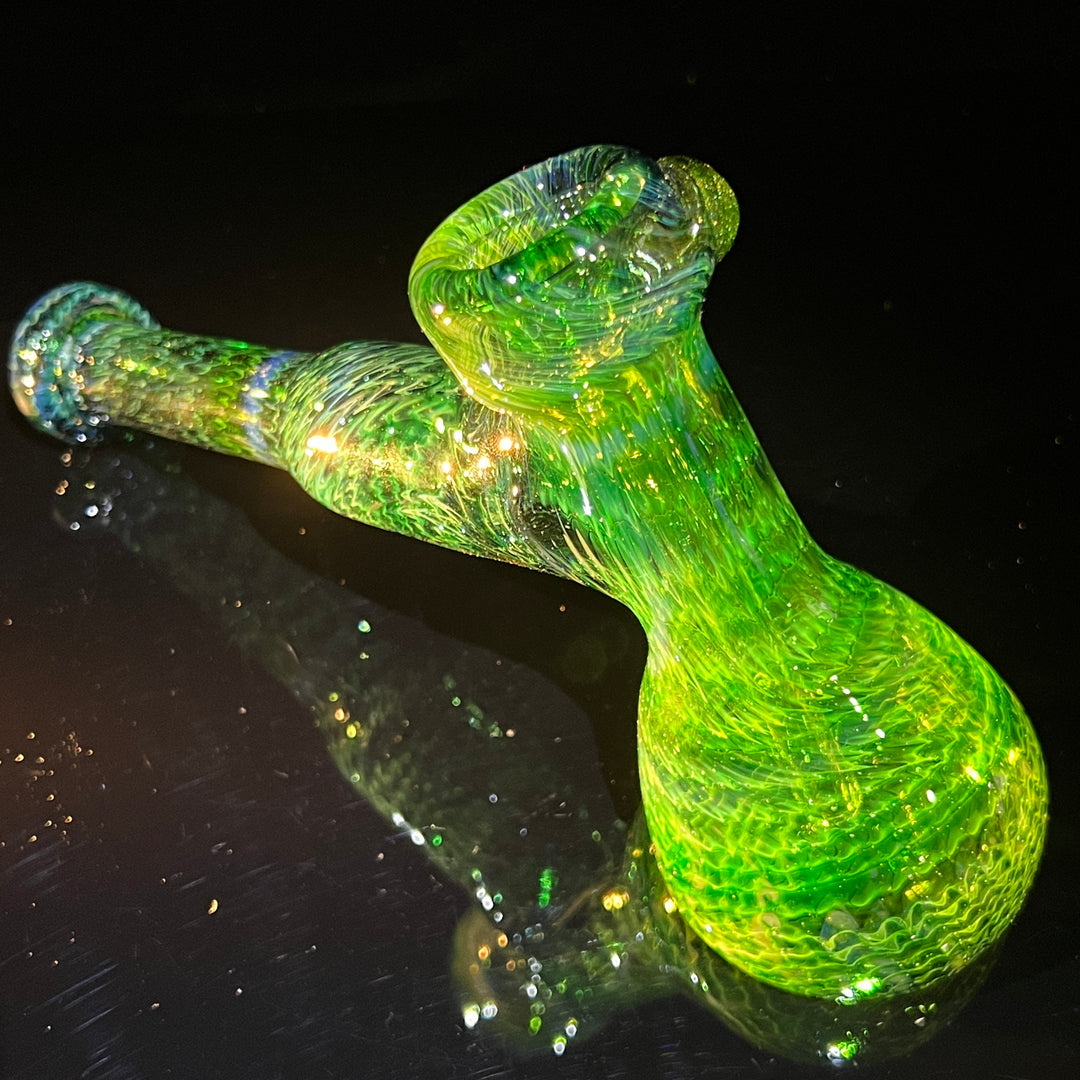 Forest Hammer Bubbler with Green Carb Glass Pipe Cose Glass   