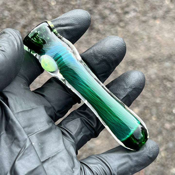 Thick Exp Green Chillum Glass Pipe Chuck Glass