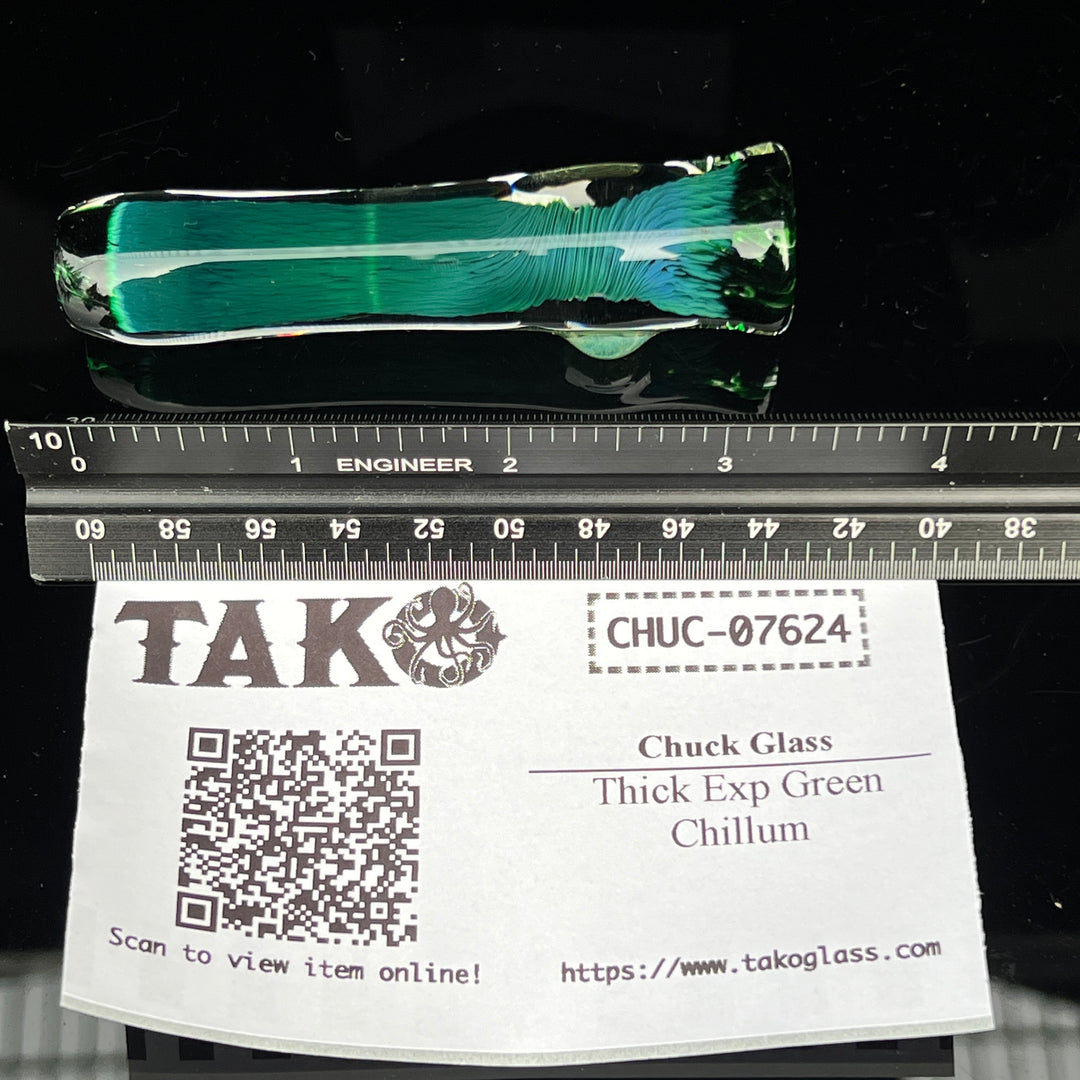 Thick Exp Green Chillum Glass Pipe Chuck Glass