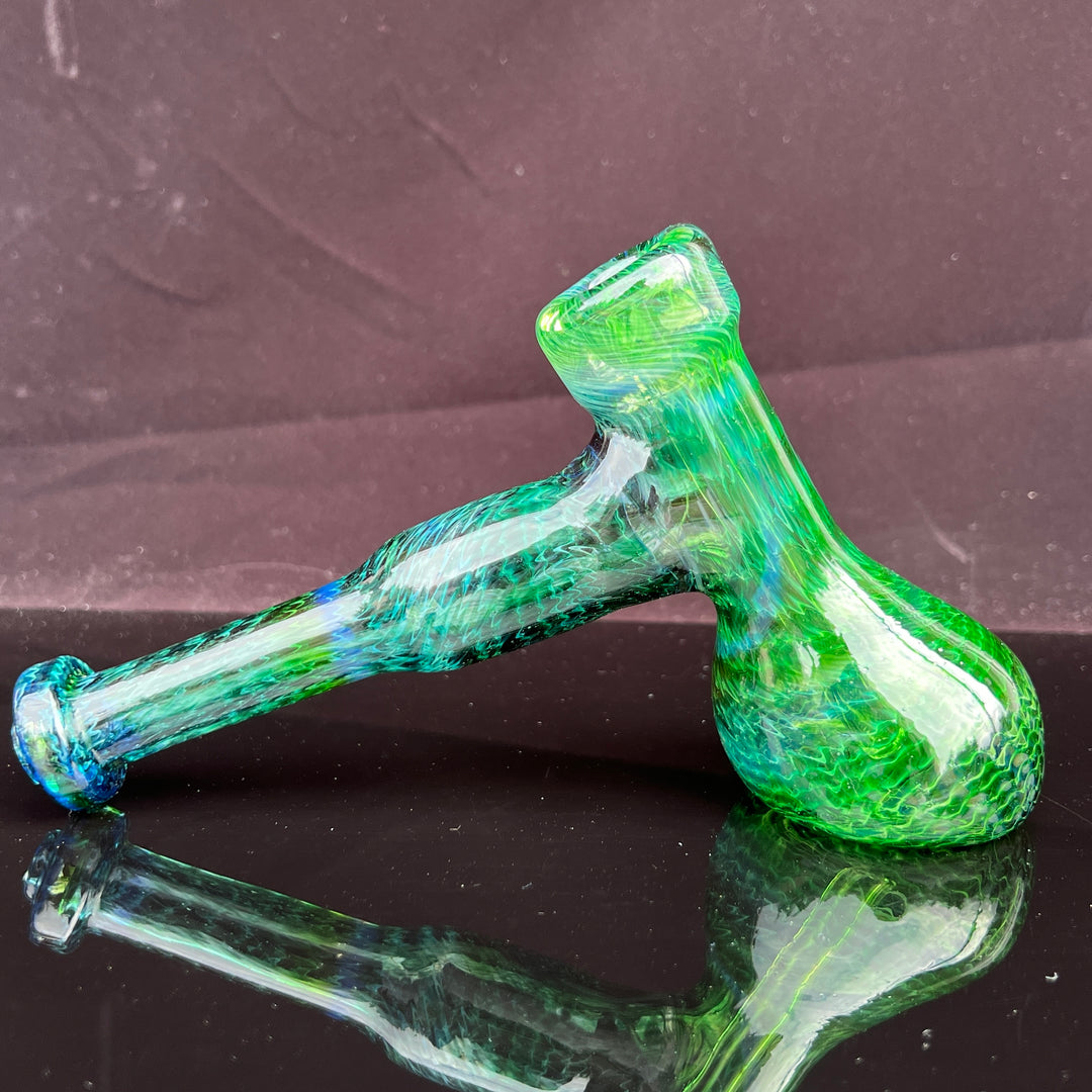 Forest Hammer Bubbler with Green Carb Glass Pipe Cose Glass   