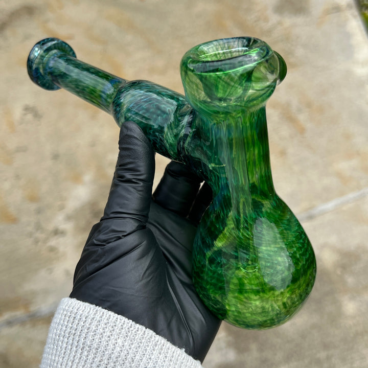 Forest Hammer Bubbler with Green Carb Glass Pipe Cose Glass   