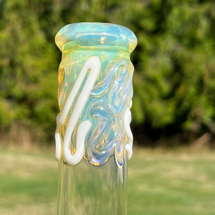 8" Fumed Color Squiggle Beaker Bong Glass Pipe Mary Jane's Glass   