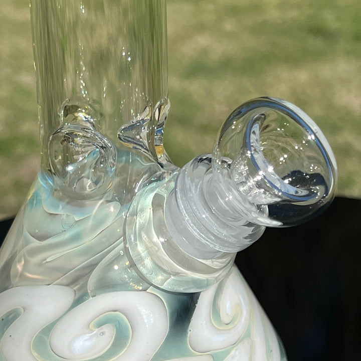 8" Fumed Color Squiggle Beaker Bong Glass Pipe Mary Jane's Glass   