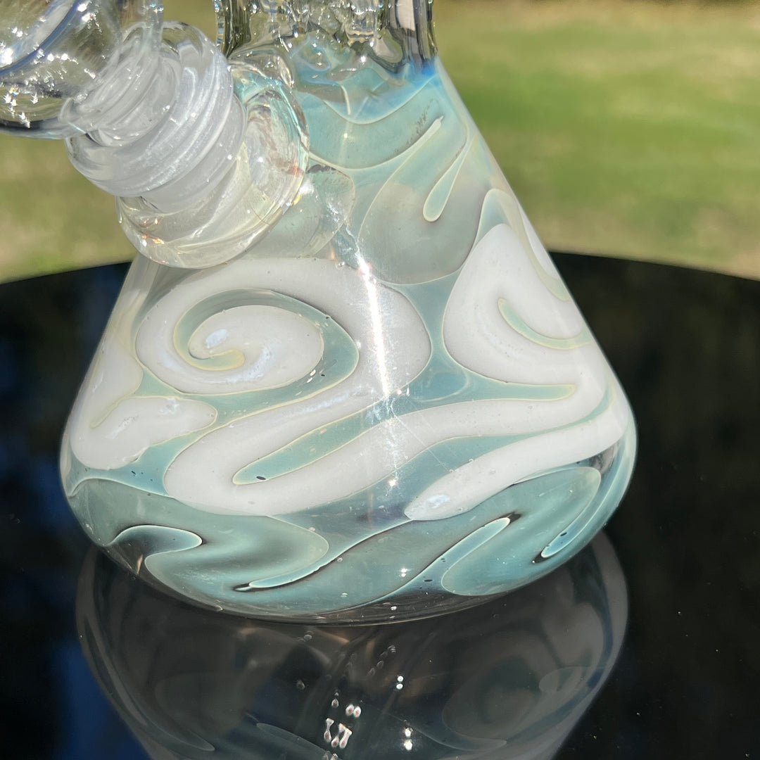 8" Fumed Color Squiggle Beaker Bong Glass Pipe Mary Jane's Glass   