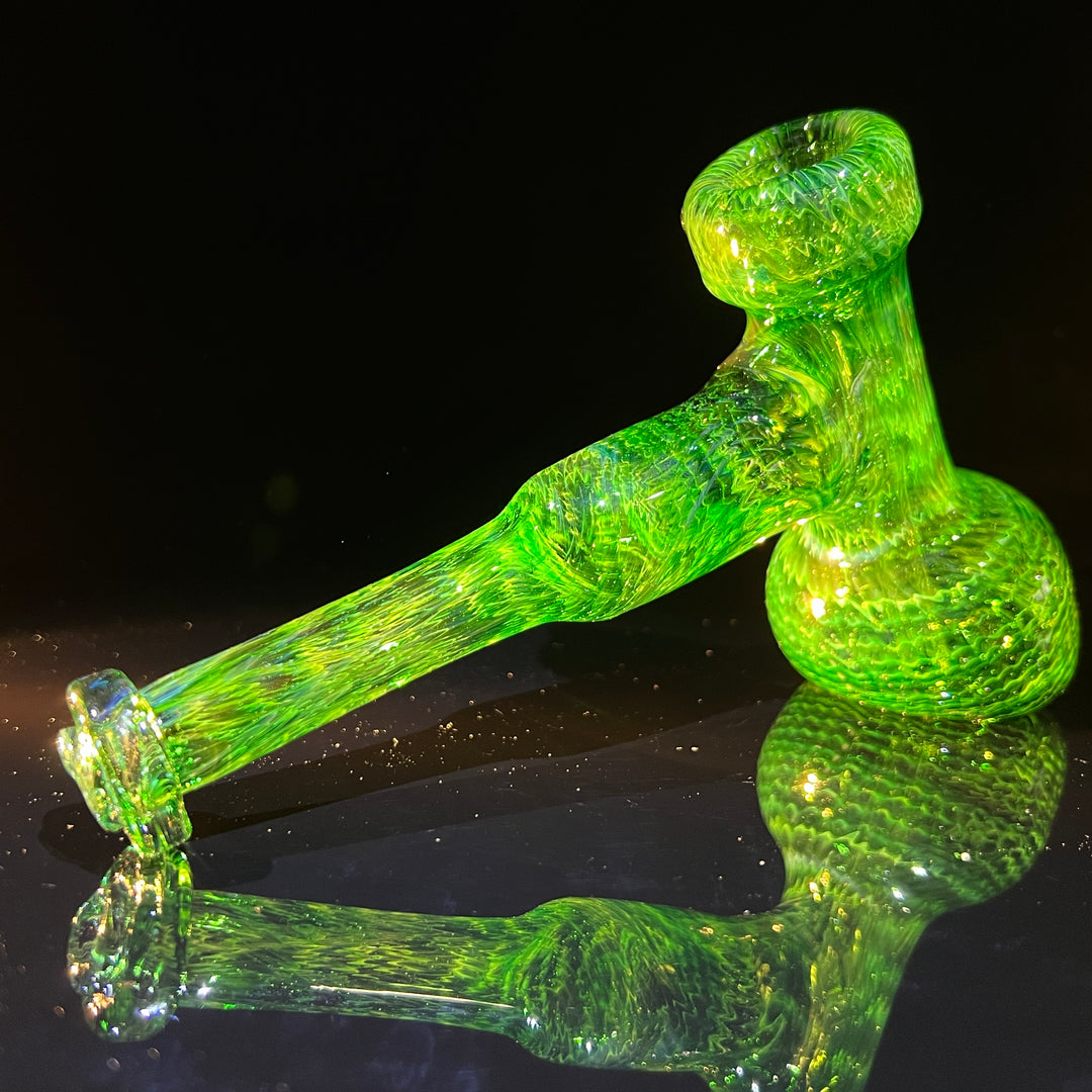 Forest Hammer Bubbler with Green Carb Glass Pipe Cose Glass   