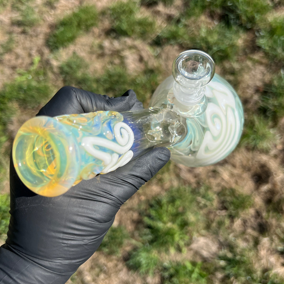 8" Fumed Color Squiggle Beaker Bong Glass Pipe Mary Jane's Glass   