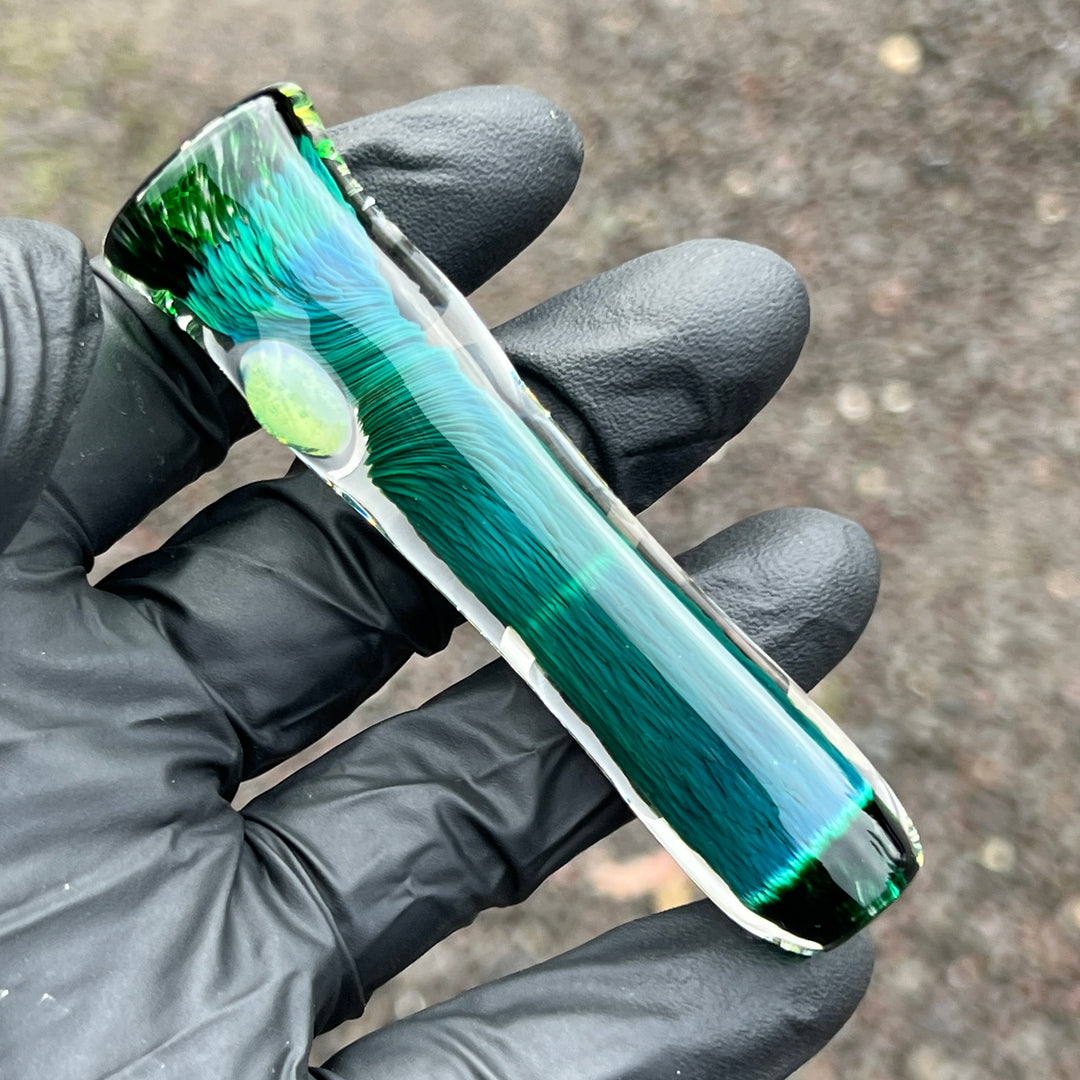 Thick Exp Green Chillum Glass Pipe Chuck Glass