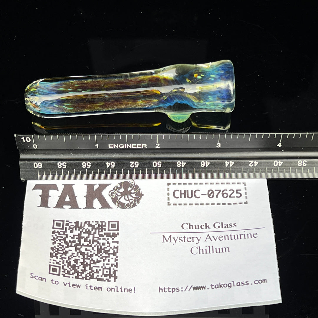 Mystery Aventurine Chillum Glass Pipe Chuck Glass