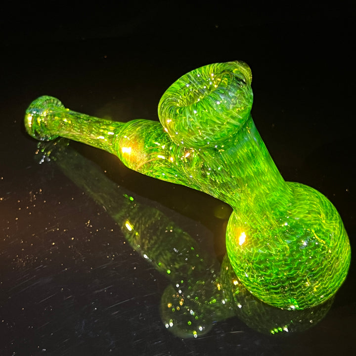 Forest Hammer Bubbler with Green Carb Glass Pipe Cose Glass   