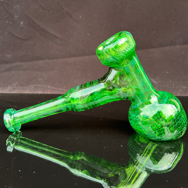 Forest Hammer Bubbler with Green Carb Glass Pipe Cose Glass   