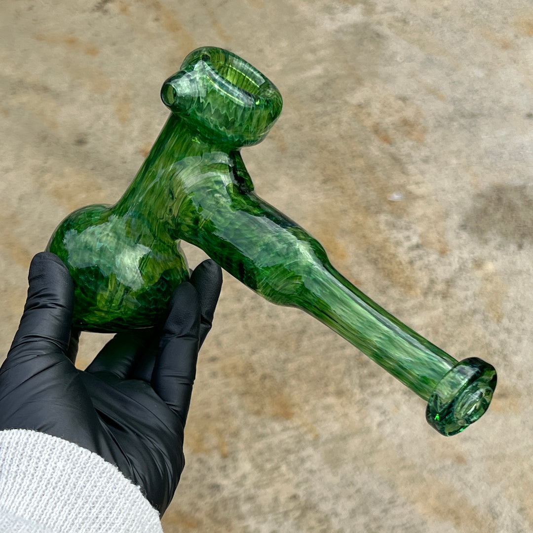 Forest Hammer Bubbler with Green Carb Glass Pipe Cose Glass   