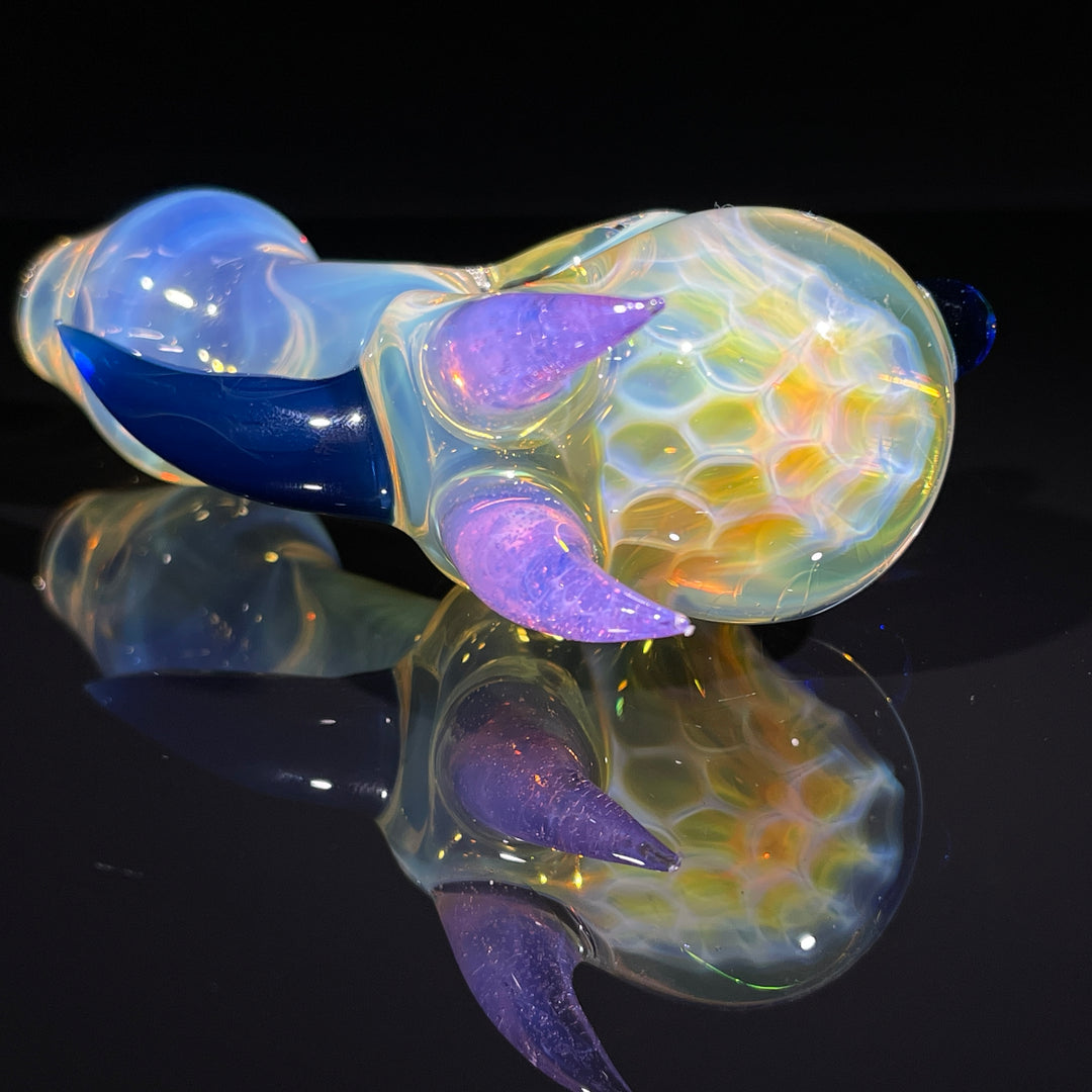 Horned Fume Honeycomb Spoon Glass Pipe Catfish Glass