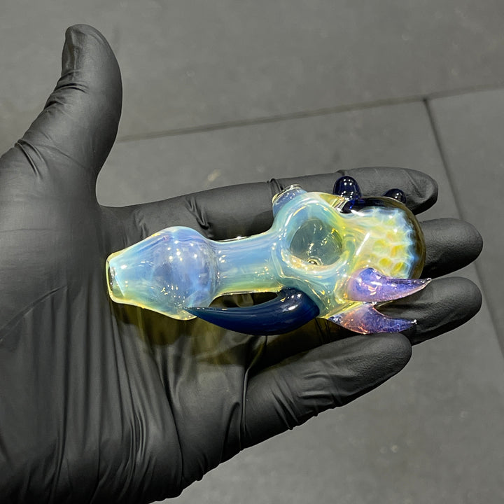 Horned Fume Honeycomb Spoon Glass Pipe Catfish Glass