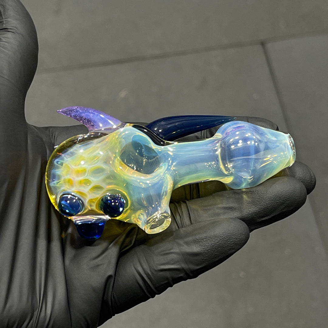 Horned Fume Honeycomb Spoon Glass Pipe Catfish Glass