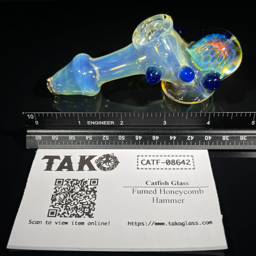 Fumed Honeycomb Hammer Glass Pipe Catfish Glass