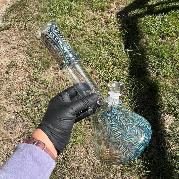 10.5" Color Rake Beaker Bong Glass Pipe Mary Jane's Glass   