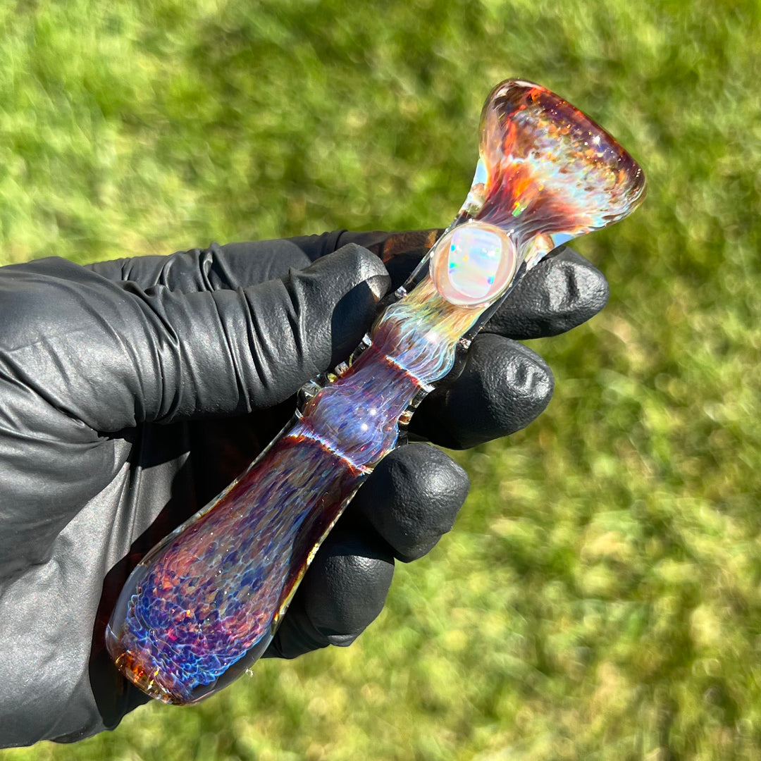 Purple Magic Opal Chillum Glass Pipe Beezy Glass   