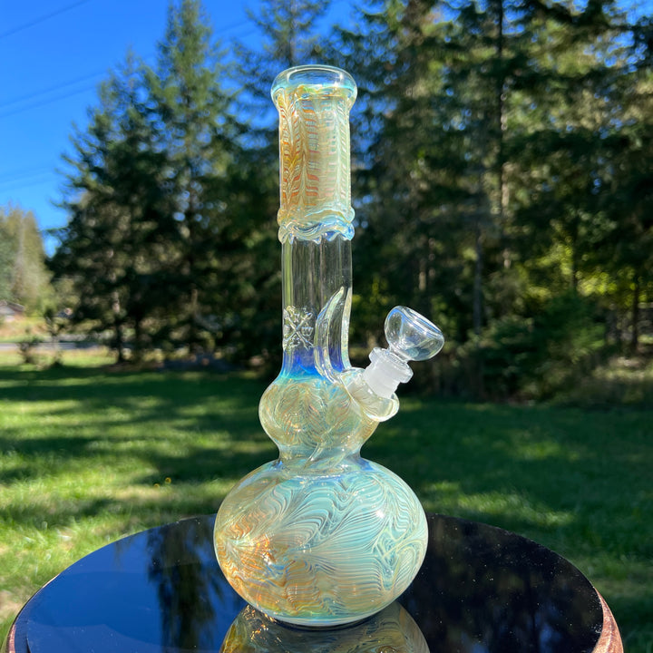 11" Double Bubble Color Rake Bong Glass Pipe Mary Jane's Glass   