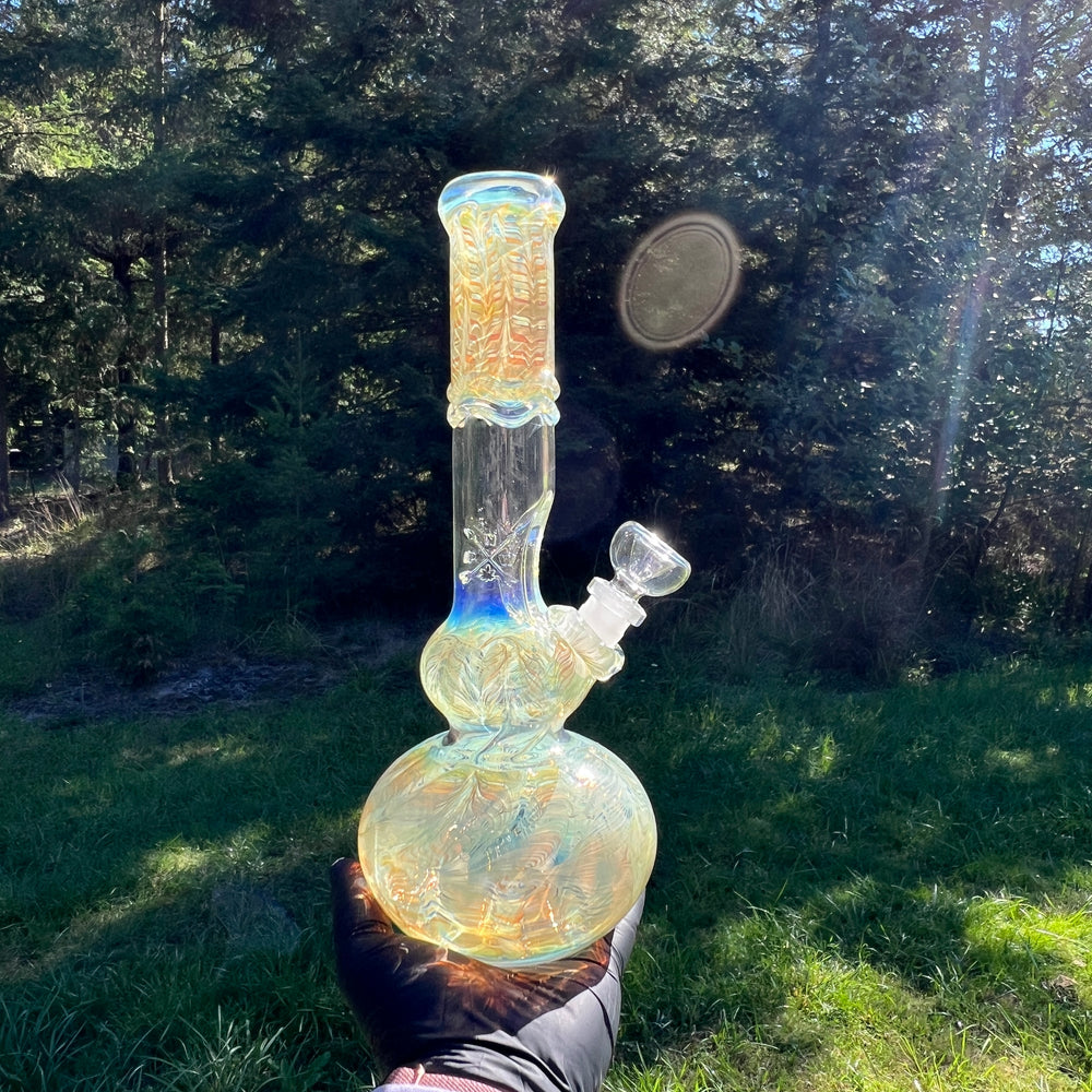 11" Double Bubble Color Rake Bong Glass Pipe Mary Jane's Glass   