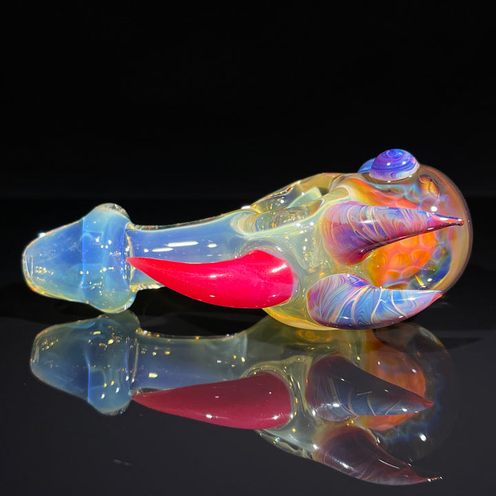 Horned Fume Honeycomb Spoon Glass Pipe Catfish Glass