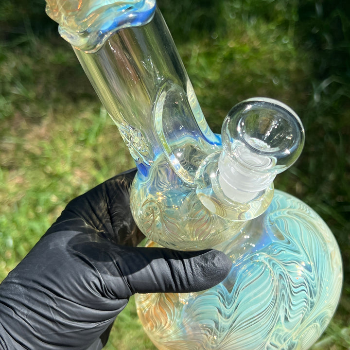 11" Double Bubble Color Rake Bong Glass Pipe Mary Jane's Glass   